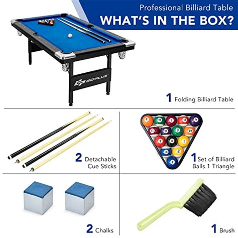 Goplus Table de billard pliable de 1,8 m, tables de billard portables ...