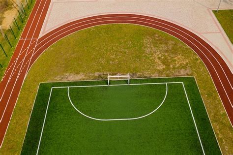 Premium Photo | Aerial view of the football field.