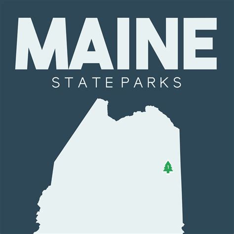 Maine State Parks Map Printable 16x20 Gift for - Etsy