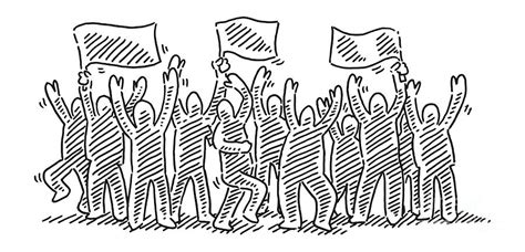 Cheering Crowd Group Of People Celebration Drawing Drawing by Frank Ramspott - Pixels