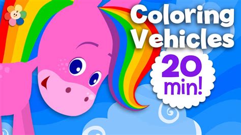 Vehicles | Coloring and Music | Rainbow Horse | BabyFirst TV - YouTube