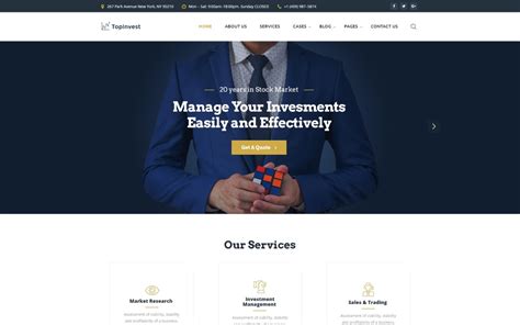 TopInvest - Investment Company Responsive Multipage Website Template