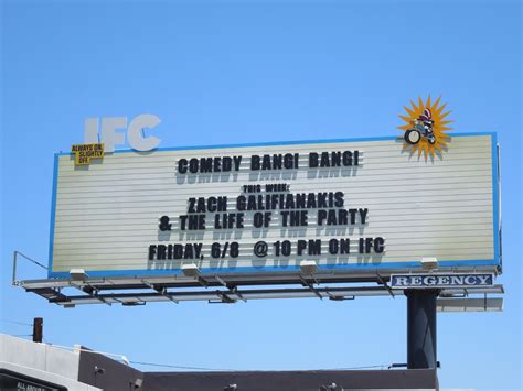 IFC Comedy Bang! Bang! Zach Galifianakis billboard | Billboard advertising, Billboard, Saddle ranch