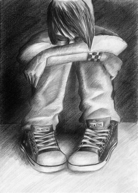 Download Heartbroken Boy Sad Drawing Wallpaper | Wallpapers.com