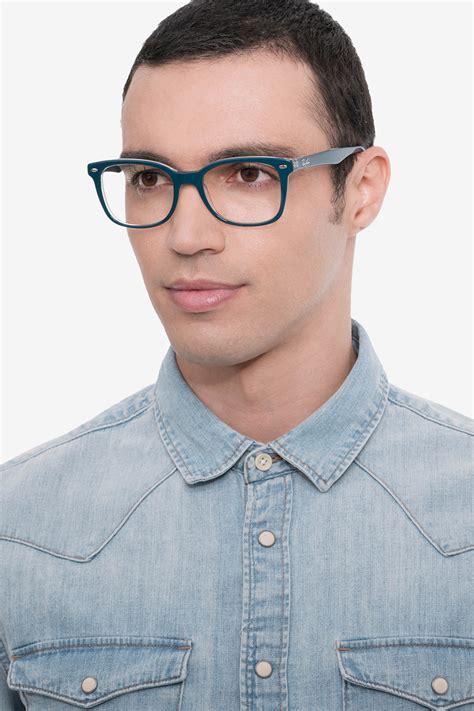 Ray-Ban RB5285 - Square Blue Frame Eyeglasses | Eyebuydirect