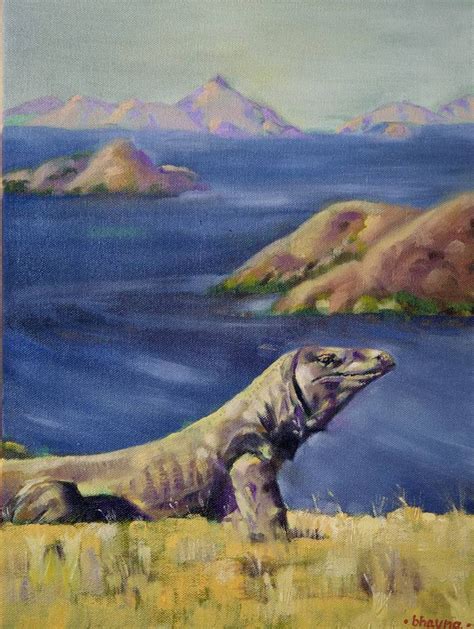 "Year of the Dragon" - Portrait of Komodo Dragon Painting | Original ...