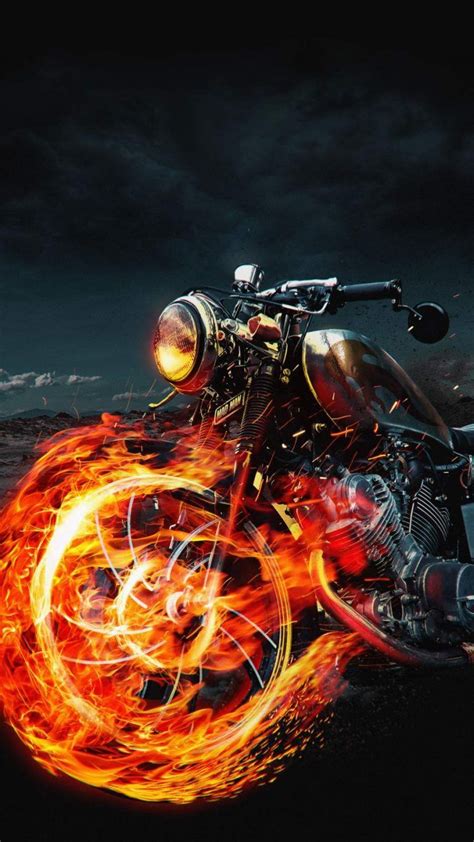 Ghost Rider Bike On Fire Wallpapers