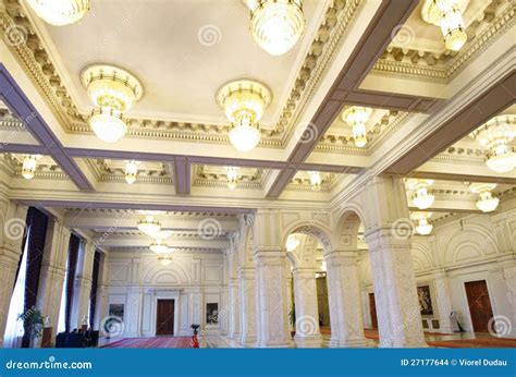 Romania Parliament Palace Interior Editorial Stock Image - Image of ...