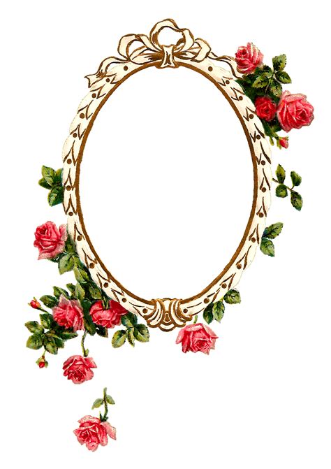 Flower Frame Circle Shape - Beautifull Rose