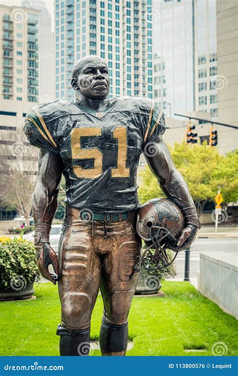 Statue of Sam Mills Linebacker for North Carolina Panthers 1995 To 1997 Editorial Photo - Image ...