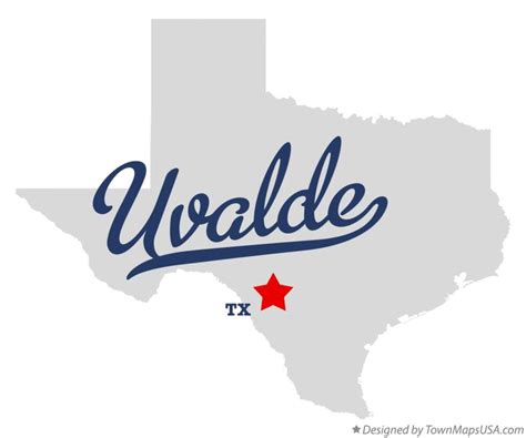 Map of Uvalde, TX, Texas