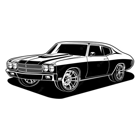 Premium Vector | Black and white car vector illustration for conceptual ...