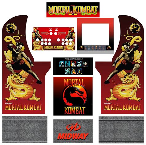 ARCADE1UP,ARCADE 1UP Mortal Kombat Dragon Graphics Arcade Design Vinyl ...