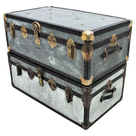 Arhaus Martin Leather Steamer Trunk Coffee Cocktail Table with Drawers ...