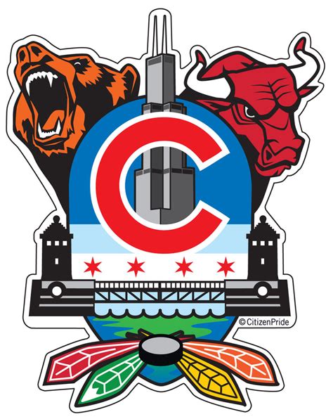 NEW! Chicago Sports Fan Crest Sticker, 4x5