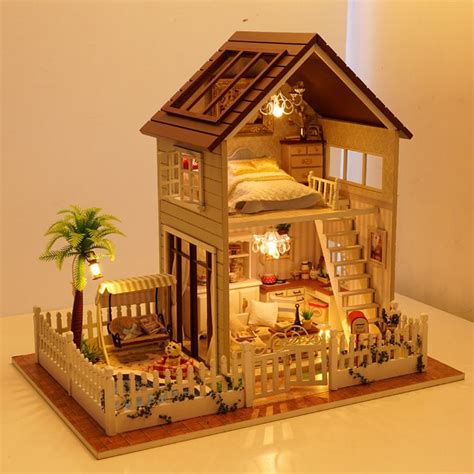 Free Shipping Assembling DIY Miniature Model Kit Wooden Doll House ...