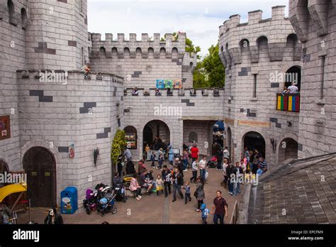 The castle containing the Dragon roller coaster ride, Legoland Windsor ...