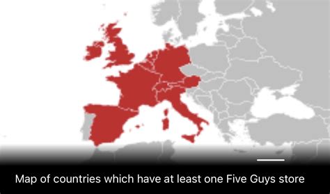 Map of countries with Five Guys locations : r/PortugalIsEastEurope