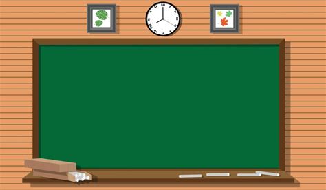 Blackboard and elements vector in the classroom on wooden sheet ...