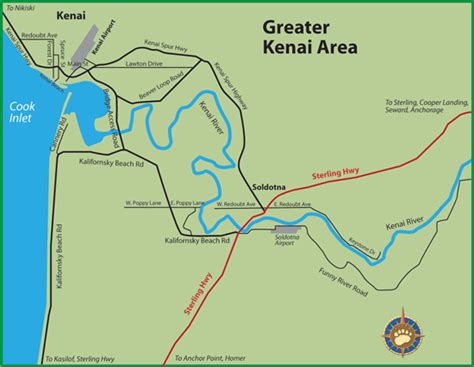 Maps of Alaska Roads By Bearfoot Guides: Map of City Of Kenai, Alaska