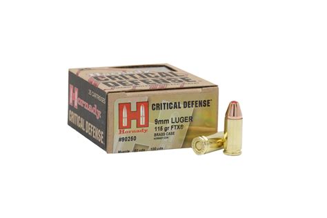 Hornady Critical Defense 9mm Luger 115-Grain Handgun Brass Ammunition - 25 Rounds | Academy