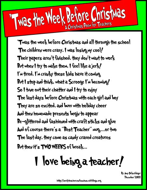 Confessions of a Nerdy Teacher | Teacher poems, Christmas poems, Funny christmas poems