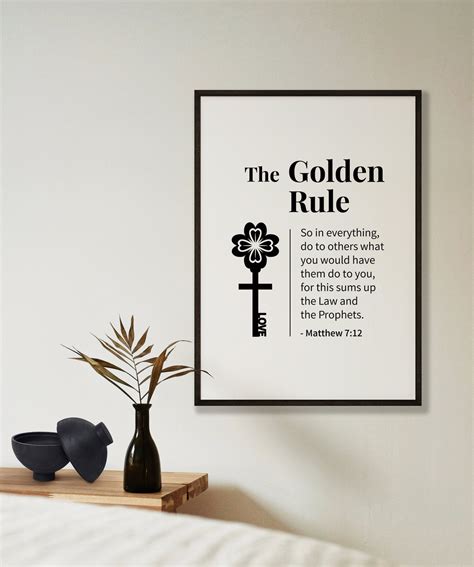 The Golden Rule, Bible Verse Wall Art, Matthew 7 12, Bible Quote Print, Bible Verse Poster ...