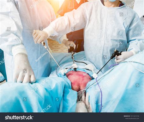 Process Gynecological Surgery Operation Using Laparoscopic Stock Photo ...