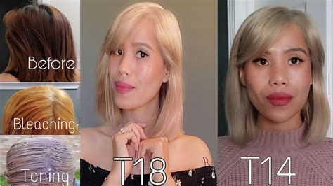 Wella T18 toner Vs. Wella T14 ash blonde at home - YouTube