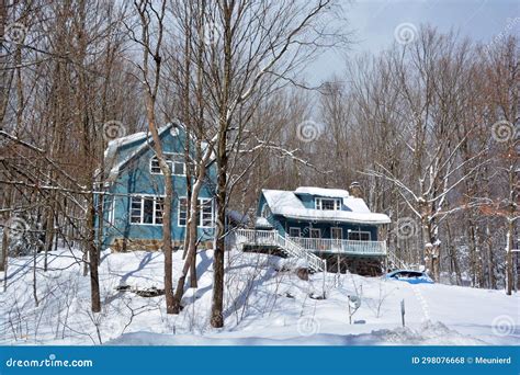 Winter Landscape and Typical Canadian House Editorial Stock Photo ...