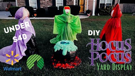 DIY Yard Witch Hocus Pocus Sanderson Sisters Halloween Yard Decoration with Cauldron - YouTub ...