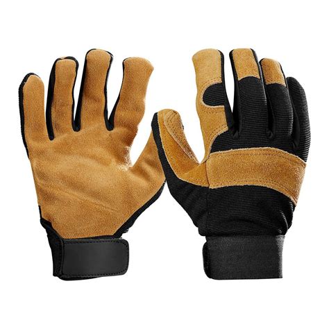 Split Leather Work Gloves with Flex Back - Large