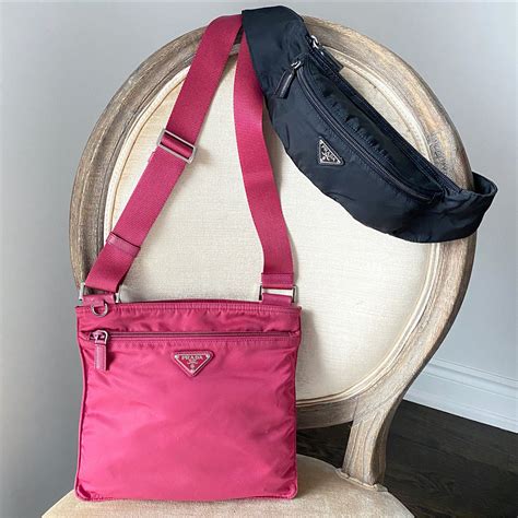 Prada Vintage Original Pink Nylon Tessuto Messenger Bag – I MISS YOU ...