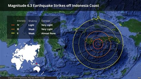 Strong shallow 6.3 magnitude earthquake hits eastern Indonesia -- Earth ...