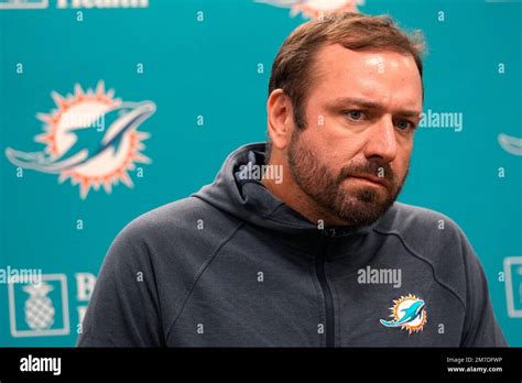 Miami Dolphins offensive coordinator Frank Smith speaks during a media availability at the NFL ...