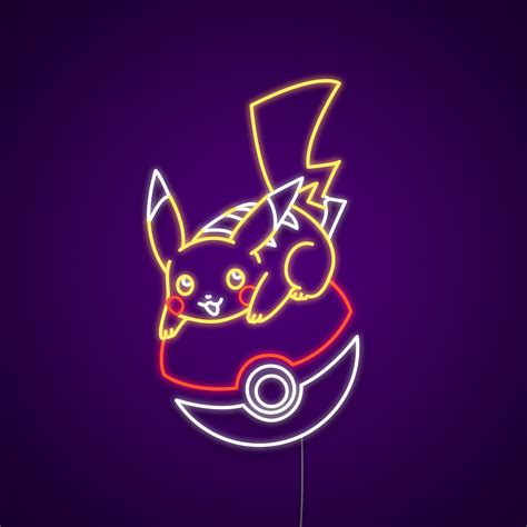 Pikachu On Pokeball Pokemon Neon Sign - Neonize