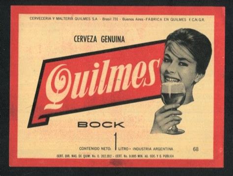 Publicidad retro, de cerveza Quilmes, Argentina. Vintage Beer Labels, Vintage Ads, Vintage ...