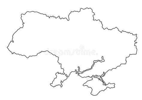 Ukraine Map Outline Vector Illustration Stock Vector - Illustration of ...