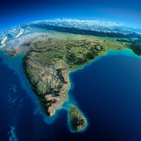 Exaggerated relief map of South Asia (with the Himalayas in the background) [1140 × 1140 ...