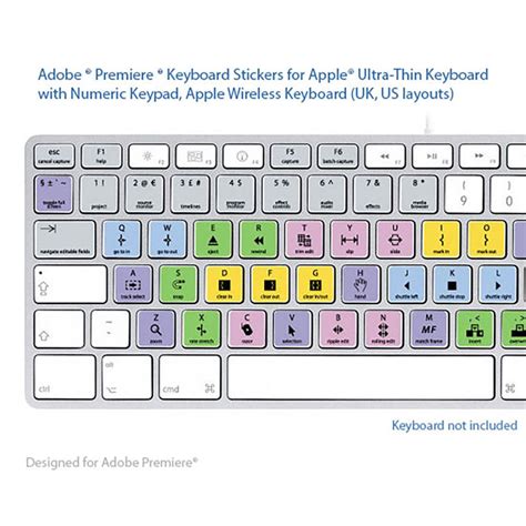 DesignKey Adobe Premiere Pro Keyboard Shortcuts Stickers Labels - For MAC