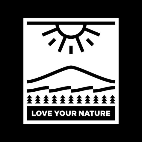 Premium Vector | Love your nature mountain landscape logo badge design