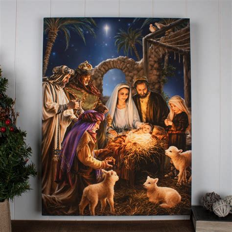 The Nativity 18x24 Fully Illuminated LED Wall Art | Glow Decor