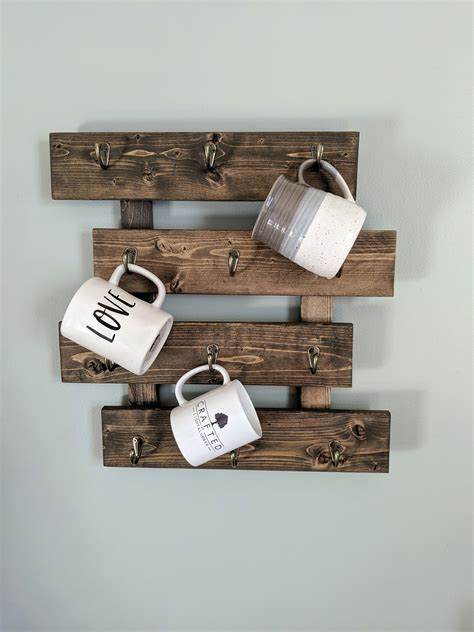 Coffee Mug Rack- wall mounted | Estante de tazas, Muebles de palés de ...