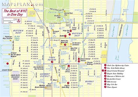 Tourist attractions in new york city map