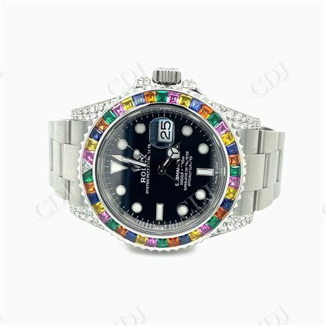 Rolex Black Dial Diamond Bezel Watch – customdiamjewel