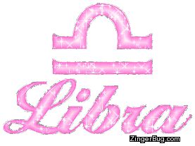 Libra Pink Bubble Glitter Astrology Sign Glitter Graphic, Greeting ...