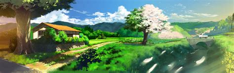 Anime Landscape Dual Screen Wallpaper Download Hd Images - 4k Dual ...