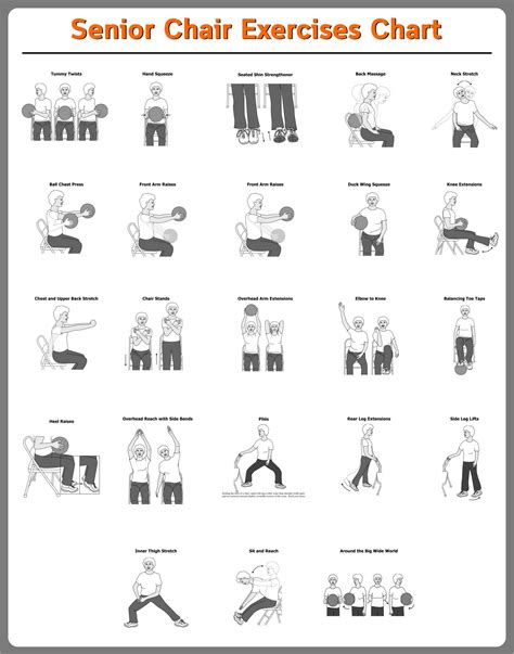 Chair Gym Exercises - 10 Free PDF Printables | Printablee