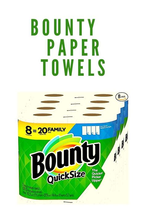 Bounty Quick Size Paper Towels, White, 4 Packs Of 2 Family Rolls = 8 ...