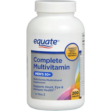 Equate Complete Ultra Men's Health Age 50+ Multivitamin/Multimineral, 200ct - Walmart.com ...